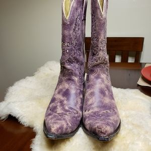 Rudel Women's Cowboy Studded Boots,  purple boots.